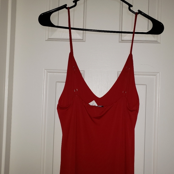 Mind Code Red Spaghetti Strap Bodycon Midi Dress - Picture 3 of 4